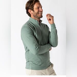 Duck Head- Dunmore Performance 1/4 Zip Pullover Green Quarter-Zip Pullover